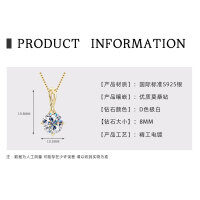 S925 Sterling Silver D Color Moissanite Teardrop Pendant Necklace-Water drop pendant [K gold]  925 silver