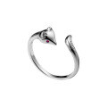 wholesale Sterling Silver S925 Women's Japanese Korean Style Forest Literary Fox Ring Adjustable Index Finger Ring J4455-0-4