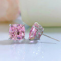 wholesale S925 Silver New High Carbon Diamond Stud Earrings 10*10 Simulated Pink Diamond Earrings for WomenIns Style-0-3