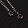 wholesale 925 Silver Chen Weiting Same Style Thorn Rose Pendant Necklace with Ins Red Gemstone-0-1