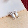 wholesale 925 Sterling Silver Lobster Claw Clasp Square Clasp Silver Clasp Bracelet End Clasp Handmade Braided String Beading Silver Hook DIY Silver Accessories-0-2