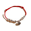 wholesale S925 Sterling Silver Beaded Bell Red String Bracelet for Women, Small Niche Design Birthday Year Gift for Girlfriend, Hand Rope Accessory-0-4
