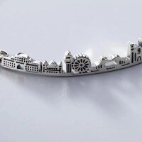 wholesale Metal material S925 Korean Dongdaemun same style fashion urban bracelet personalized ins style retro geometric bangle trend-Platinum