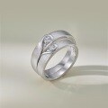 wholesale S925 Sterling Silver High-End Creative Symmetrical Heart Design Fashion Luxury Ins Style Couple's Rings-0-0