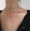 wholesale S925 silver choker necklace with inlaid diamond star and moon collarbone chain D3217-0-0