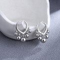 wholesale S925 Sterling Silver French Waterdrop Bead Ear Clasp, Minimalist and Chic, Versatile Bean Earrings-0-0