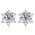 S925 Sterling Silver Square Stud Earrings with Moissanite-0-10