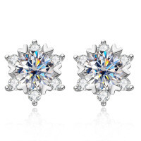 S925 Sterling Silver Square Stud Earrings with Moissanite-Size M [Clearance Sale with Free Shipping] Moissanite