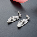 wholesale 925 Sterling Silver Feather Earrings, Small Batch Design, High-End Sense, Elegant Earrings for Women, New Leaf-Inspired Luxury Ear Accessories-0-3