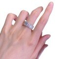 wholesale S925 sterling silver jewelry, European and American new style, 5*5mm imported high-carbon diamond powder, fashionable and luxurious inlaid ring for women-0-4