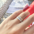 Sterling Silver Square Full Diamond Zircon Ring, Fashionable and Versatile Ins Style High-End Cross-Border Hit-0-2