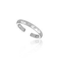 wholesale S925 Sterling Silver 906 Diamond-Cut Flower Ring Women Minimalist Style Small Niche Personality Original Ins Light Surface Plain Circle Silver Ring-Platinum [No. 15/Adjustable] Opening adjustable