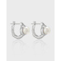 wholesale S925 sterling silver 559 Korean-style C-shaped ear cuff, ins-style unique and niche, luxurious and high-end, freshwater pearl earrings for women-0-0
