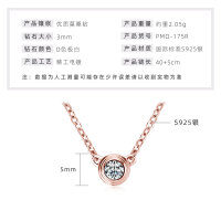 S925 Silver Invisible Necklace with 1ct D Color Moissanite Square Pendant-K-brand UFO necklace [Rose Gold  925 Silver]