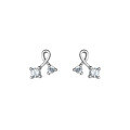 wholesale S925 Sterling Silver Japanese and Korean Style Minimalist Diamond-Accented Line Earrings for Women, Petite and Stylish G9205-0-4
