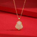 wholesale S925 Sterling Silver Natural Hetian Jade Maitreya Buddha Necklace Women's Clavicle Chain Palace Style Pendant Jewelry Accessory-0-0