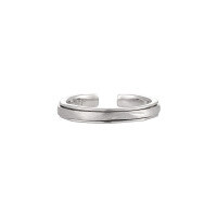 wholesale S925 pure silver 3182 matte brushed plain ring for women, minimalist style, small and unique retro personality couple's silver matching rings-White Gold [Women's/Size 13 Adjustable] > Opening Adjustable