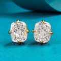 wholesale S925 Gold-Plated High-Carbon Zirconia 8*10 Stud Earrings, European and American New Style, Minimalist Women's Earrings for Distribution-0-0