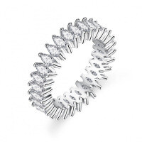 S925 Silver Full-Cut Moissanite Marquise Women's Stackable Ring Factory Direct Live-1 carat (set with moissanite)  US No. 9