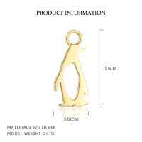 wholesale S925 Sterling Silver Creative Animal Earrings For Women, Fashionable Cross-border Versatile European And American Pendant Drop Earrings With Unique Design-A4117-Gold/Single Pendant 925 Silver