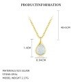 wholesale 18k Gold Plated S925 Sterling Silver Opal Teardrop Necklace With Matching Earrings And Tassel Pendant-0-5