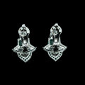 wholesale 925 Sterling Silver Gold-Plated Earrings with High-Carbon Diamonds, Muzo Green Emerald Cut, Art Deco Style Versatile Women's Stud Earrings-0-3