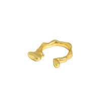 wholesale S925 Sterling Silver Korean Version INS Niche Design Minimalist Versatile Irregular Concave-Convex Surface Open Adjustable Ring for Women-18K Gold [No. 13/Adjustable] Opening adjustable