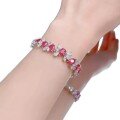 wholesale S925 silver jewelry live broadcast new style luxurious full diamond bezel set pigeon blood red bracelet, high-end, festive, exquisite, and elegant-0-4