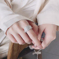 wholesale S925 sterling silver dazzling starry layered adjustable open ring fashion luxury style index finger ring-0-3