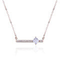 wholesale S925 silver Korean fashion minimalist and unique necklace, trendy new style with zircon inlay, creative collarbone chain pendant wholesale-0-4