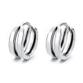 wholesale S925 Sterling Silver European and American Style Minimalist Hollow-out Geometric Ear Clasps, Unisex-0-4