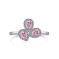 wholesale S925 Silver Cross-Border Hot-Selling Women's Ring, Small and Exquisite, Advanced Sense, Fresh and Elegant, Princess Pink Diamond Heart-Shaped Butterfly Ring Hand Accessory-0-9