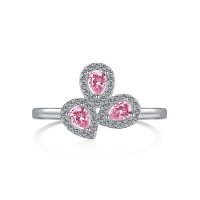wholesale S925 Silver Cross-Border Hot-Selling Women's Ring, Small and Exquisite, Advanced Sense, Fresh and Elegant, Princess Pink Diamond Heart-Shaped Butterfly Ring Hand Accessory-DY120782-SW-BF 5
