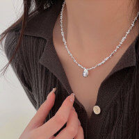wholesale S925 Sterling Silver Extra Heavy Work High-end Crushed Silver Necklace for Women, Korean Stall Premium Versatile Collarbone Chain-Super heavy model (full sterling silver + 40 + 5CM)