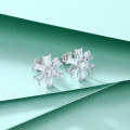 wholesale 925 Sterling Silver Flower Star Earrings for Women, Small and Unique European-American Style Daisy Petal Floral Studs, High-Quality Wholesale-0-3