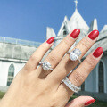 S925 Sterling Silver Commuting Fashion Luxury Flash Zircon Engagement Ring-0-1