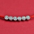 wholesale 925 Sterling Silver New Chinese Style Guochao "Fu" Character Bead DIY Braided Red Cord Bracelet Spacer Beads Hand Stringing Accessories-0-3
