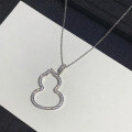Sterling Silver 2025 Moissanite Gourd Pendant Necklace-0-4