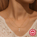 wholesale S925 Sterling Silver Double Layer Stackable Diamond Accent Versatile Choker Necklace, Amazon Hot-Seller-0-2