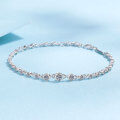 wholesale S925 Sterling Silver Minimalist yet Stylish Unisex Champagne Gold Round Moissanite Bracelet-0-0