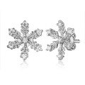 wholesale 925 Sterling Silver Christmas Snowflake Earrings Customizable with Pearl and Zircon OEM/ODM-0-6