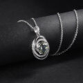 wholesale S925 Sterling Silver Fashionable Light Luxury Natural Gemstone Necklace Pendant with Design Sense, Inlaid with Natural Amethyst and Green Quartz-0-1
