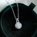 925 Sterling Silver 1-Carat Moissanite V-Neck Pendant Necklace-0-0