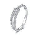 S925 Sterling Silver Hip-Hop Asymmetrical Stacking Ring with Moissanite-0-3