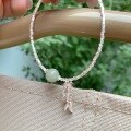 wholesale S925 Silver Chinese Style Handmade Artisan Jade Bamboo Knot Tassel Bracelet, Fashionable Retro Niche Broken Silver Jewelry Accessory-0-4