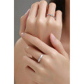 wholesale Sterling Silver True Love Eternal Minimalist Design Versatile Open Adjustable Couple's Ring Set for Her Valentine's Gift-0-3