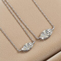 PT950 Plated S925 Silver Marquise Moissanite Necklace-0-0