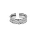 wholesale S925 Sterling Silver, uniquely designed irregular textured open ring for couples-0-5