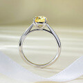wholesale S925 Sterling Silver 125 Carat Cushion Cut Yellow Diamond Ring Square Simulated Diamond Ring Women's Engagement Ring-0-2