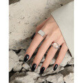 wholesale S925 Sterling Silver Minimalist Versatile High-Shine Finish Open Adjustable Ring for Women, Korean Version INS Niche Design-0-3
